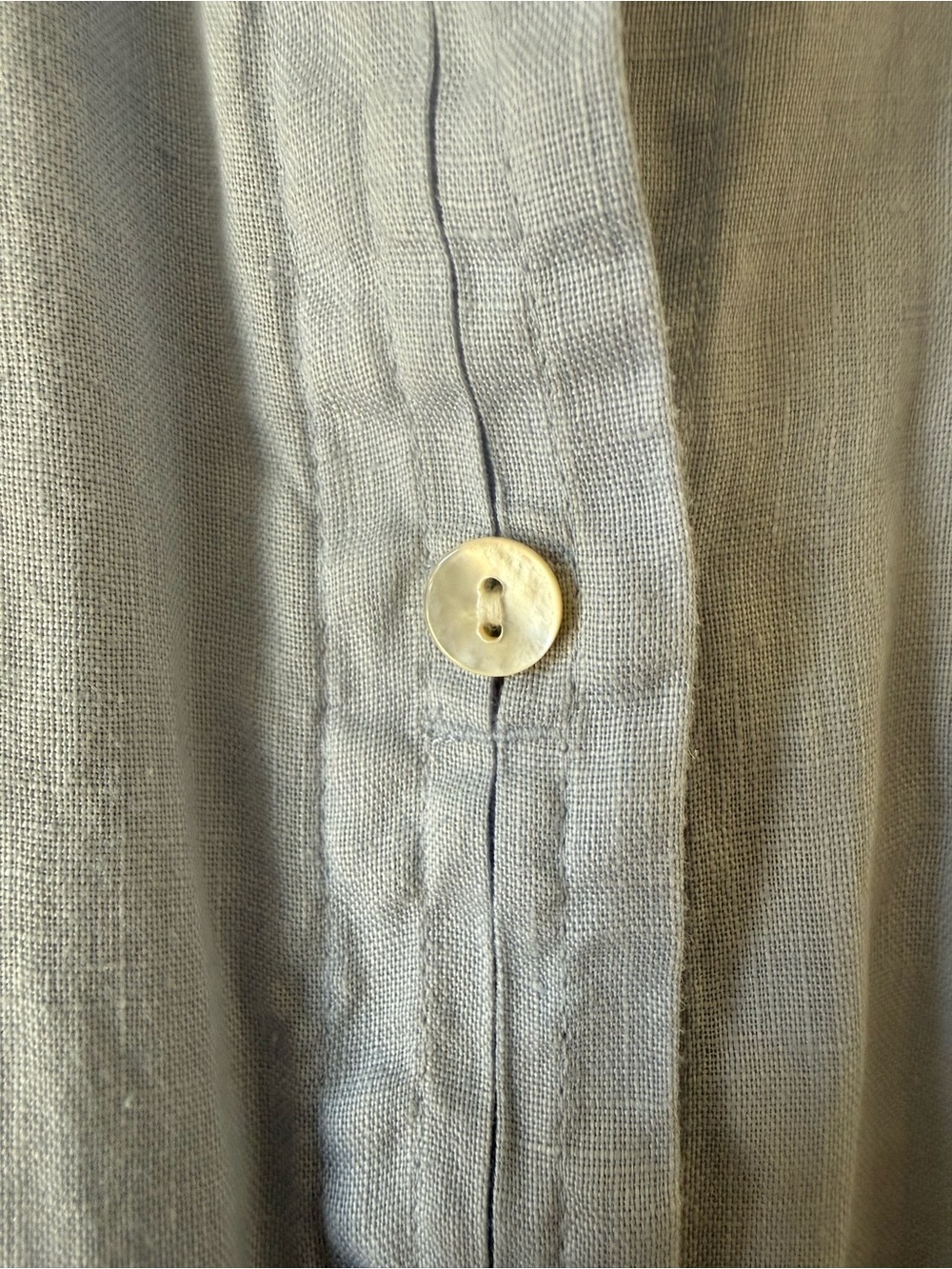 J Jill Linen Light Blue Womens Button-Down Shirt - Picture 4 of 7